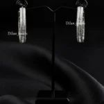 Halo Line Earrings (Silver) EAR002557