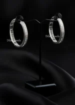 Halo Line Earrings (Silver) EAR002557 - Image 2