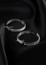 Halo Line Earrings (Silver) EAR002557 - Image 3