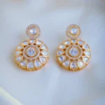 Hanging Uncut Polki Earrings (Yellow Gold) EAR001009