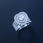 Heart Solitaire 1ct. Band Ring (Silver) RING01216
