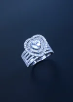 Heart Solitaire 1ct. Band Ring (Silver) RING01216