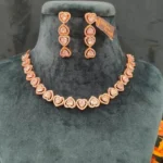 Hearts Diamond Necklace Set (Rose-Gold) - NEC02122203
