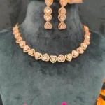 Hearts Diamond Necklace Set (Yellow-Gold) - NEC02122205