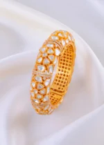 Heritage Polki Luxe Bangle ( Yellow Gold ) BRA002160