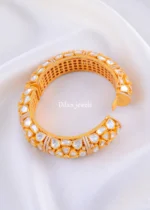 Heritage Polki Luxe Bangle ( Yellow Gold ) BRA002160 - Image 3