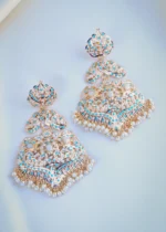 Hot Selling Firoza Jadau Earrings (Yellow Gold) EAR001028 - Image 2