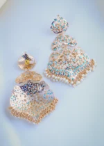 Hot Selling Firoza Jadau Earrings (Yellow Gold) EAR001028 - Image 3