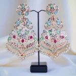 Hot Selling Navratna Jadau Earrings (Yellow Gold) EAR001026