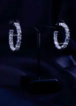 Ice Cascade German Silver Hoops (Silver) EAR002308 - Image 2