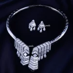 Icy Art Deco Collar Set (Silver) NEC002223