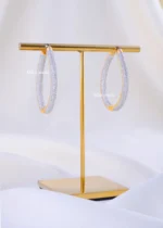Infinity Sparkle Statement Hoops (Yellow Gold) EAR002239 - Image 2