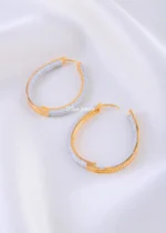 Infinity Sparkle Statement Hoops (Yellow Gold) EAR002239 - Image 3