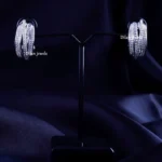 Intertwined Crystal Wide Hoops (Silver) EAR002251