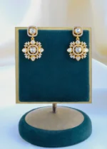 Intricate Moissanite Polki Necklace Set NEC000863 - Image 3