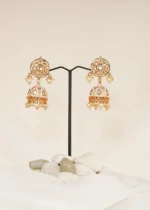 Ivory Kundan Jhumka (Yellow Gold) EAR000594