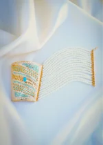 Jadau Firoza Paatla Bracelet (Yellow Gold) BRA001041
