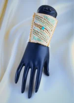 Jadau Firoza Paatla Bracelet (Yellow Gold) BRA001041 - Image 3