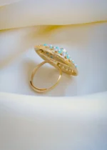Jadau Firoza Ring (Yellow Gold) RING01007 - Image 4