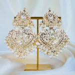 Jadau Paan Pearl Earrings (Yellow Gold)  EAR001325