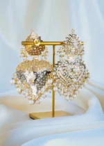 Jadau Paan Pearl Earrings (Yellow Gold)  EAR001325 - Image 4
