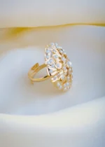 Jadau Pearl Adjustable Ring (Yellow Gold) RING01005 - Image 2