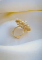 Jadau Pearl Adjustable Ring (Yellow Gold) RING01005 - Image 3