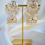 Jadau Pearl Jhumka Earrings (Yellow Gold) EAR000954