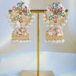 Jadau Pearl Jhumka Earrings (Yellow Gold) EAR000958