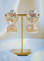Jadau Pearl Jhumka Earrings (Yellow Gold) EAR000958
