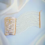Jadau Pearl Star Paatla Bracelet (Yellow Gold) BRA001045