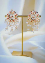 Jadau Red Coral Earrings (Yellow Gold) EAR000953
