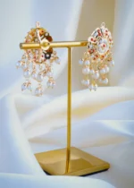 Jadau Red Coral Earrings (Yellow Gold) EAR000953 - Image 2