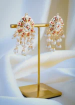 Jadau Red Coral Earrings (Yellow Gold) EAR000953 - Image 3
