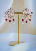 Jadau Ruby Earrings (Yellow Gold) EAR000955