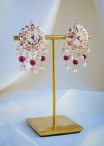 Jadau Ruby Earrings (Yellow Gold) EAR000955 - Image 2