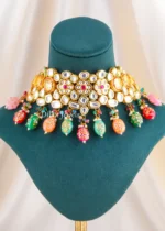 Jashn Multicolor Necklace Set (Yellow Gold) NEC002686 - Image 2