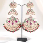 Jashn‑E‑Shaam Festive Chandbali– Ruby Green (Yellow Gold) EAR002522