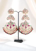 Jashn‑E‑Shaam Festive Chandbali– Ruby Green (Yellow Gold) EAR002522