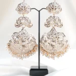 Jashn‑E‑Shaam Festive Chandbali–Classic White (Yellow Gold) EAR002525