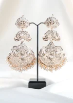 Jashn‑E‑Shaam Festive Chandbali–Classic White (Yellow Gold) EAR002525
