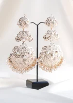 Jashn‑E‑Shaam Festive Chandbali–Classic White (Yellow Gold) EAR002525 - Image 2