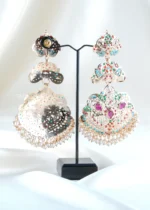 Jashn‑E‑Shaam Festive Chandbali–Multicolour (Yellow Gold) EAR002523 - Image 3