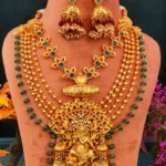 Krishna Temple Ruby- Emerald Necklace Set- NEC17022302