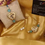 Kundan Blue Thread Rakhi with Kundan Lumba Set