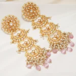Kundan Chandbali Earrings (Yellow Gold) EAR000635