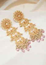 Kundan Chandbali Earrings (Yellow Gold) EAR000635