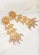 Kundan Chandbali Earrings (Yellow Gold) EAR000635 - Image 2