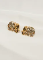 Kundan Elephant Studs (Yellow Gold) EAR000542 - Image 2