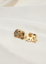 Kundan Elephant Studs (Yellow Gold) EAR000542 - Image 4